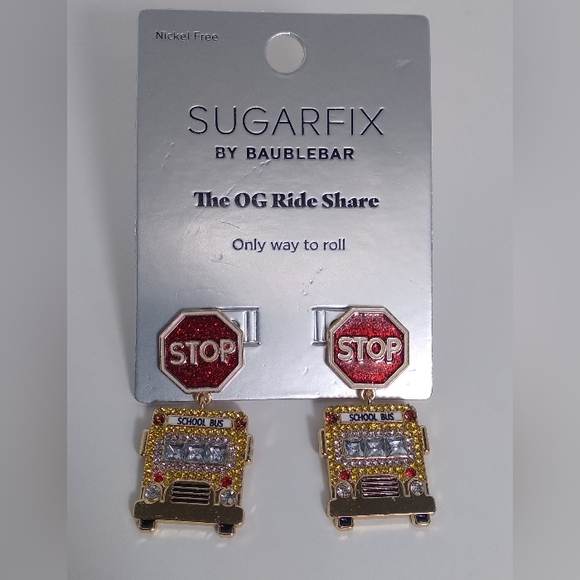 THE OG RIDE SHARE Stop Sign/School Bus Earrings SUGARFIX BY BAUBLEBAR - Picture 3 of 4